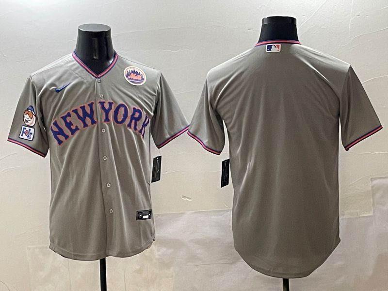 Men New York Mets Blank Grey Second generation 2025 Nike MLB Jersey style 5->new york mets->MLB Jersey